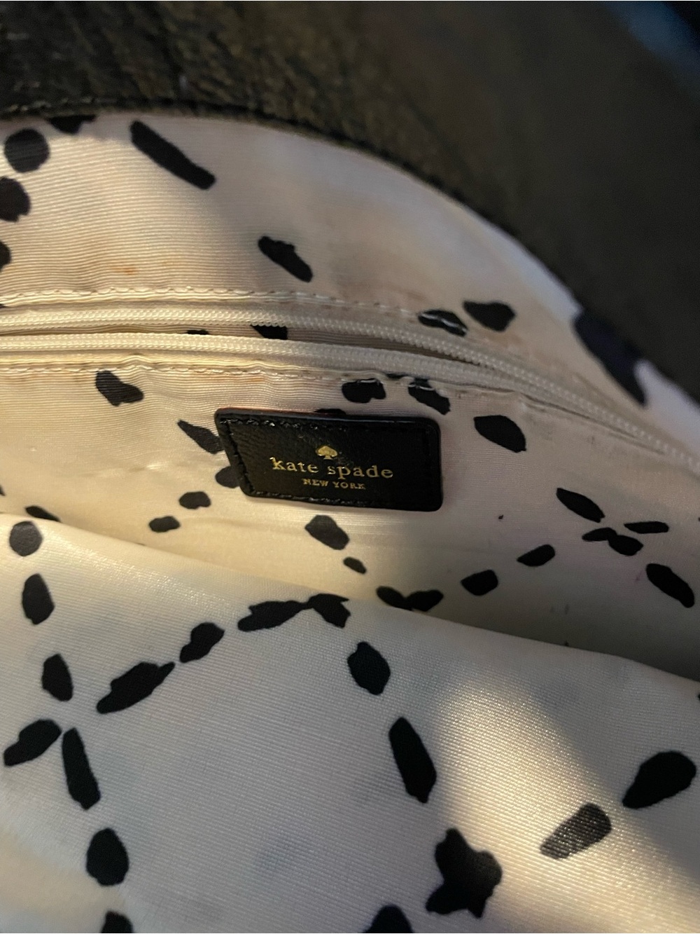 kate spade Black and White Spot-Print Tote